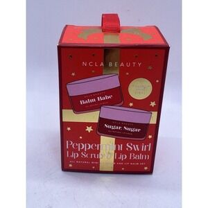 NCLA Beauty Peppermint Swirl Lip Scrub & Balm Mini Set Holiday Gift NIB